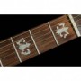 Sticker guitare touche vieux banjo blanc abalone