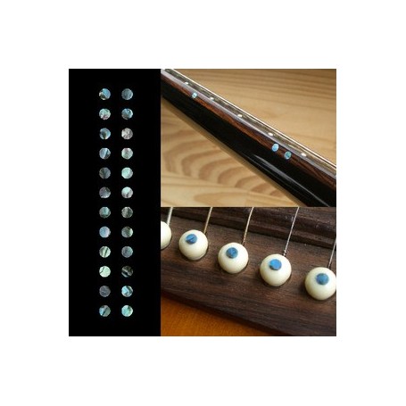 Sticker guitare touche petis dots 1/8" bleu abalone