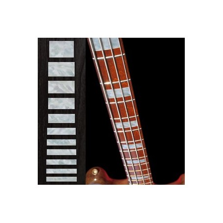 Sticker guitare touche Jazz Bass bloc blanc abalone basse