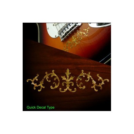 Sticker guitare signature vigne SRV jaune abalone