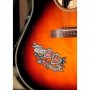 Grand sticker guitare coeur rose