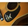 Grand sticker guitare oiseau & fleurs