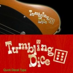 Grand sticker guitare tumbling dice blanc abalone