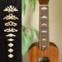 Sticker guitare ukulele touche deluxe blanc abalone