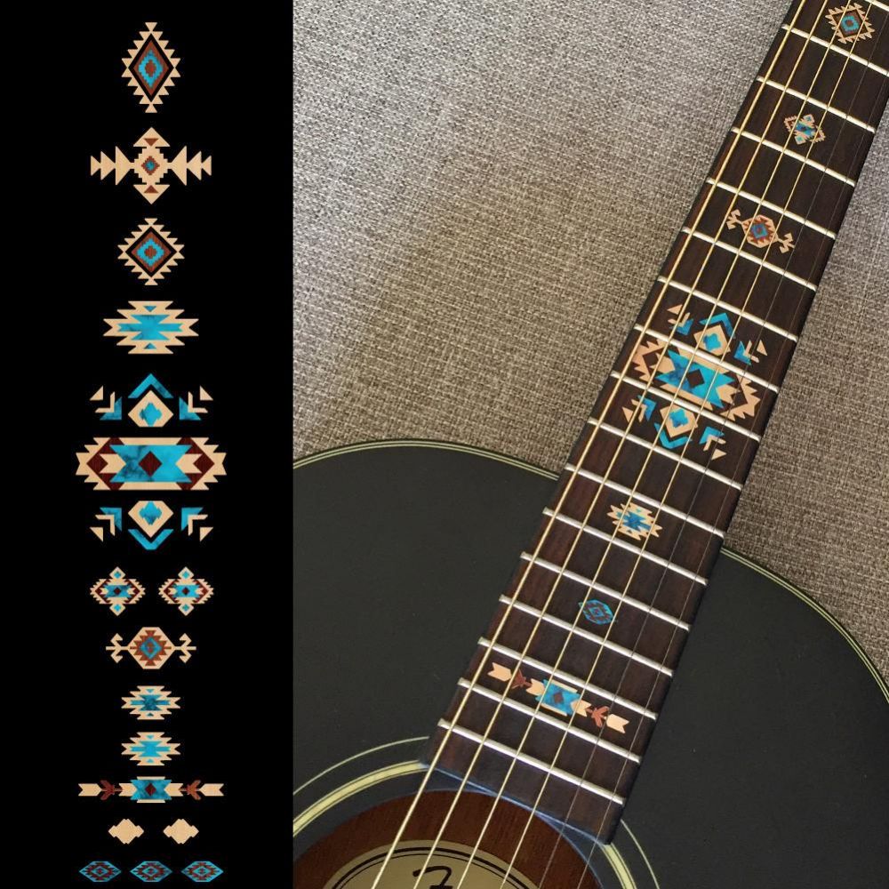 guitare stickers touche colorée autocollant note stickers pour 6 cordes  acoustiques guitares électriques débutants pratique cul