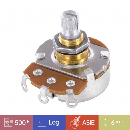 Potentiomètre guitare métrique court Stratocaster 500k log